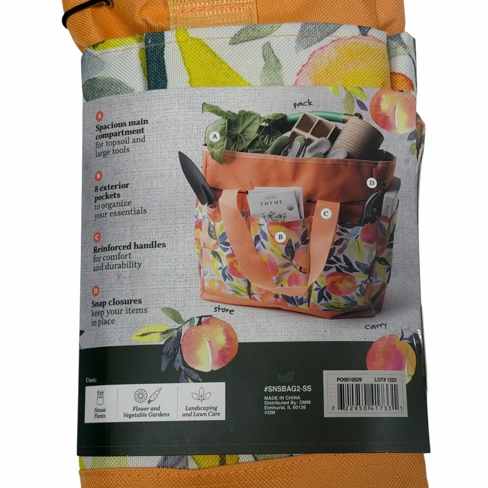 Seed & Sprout Garden Utility Tote Bag I. Southern Sweetness NWT 🍊🍋